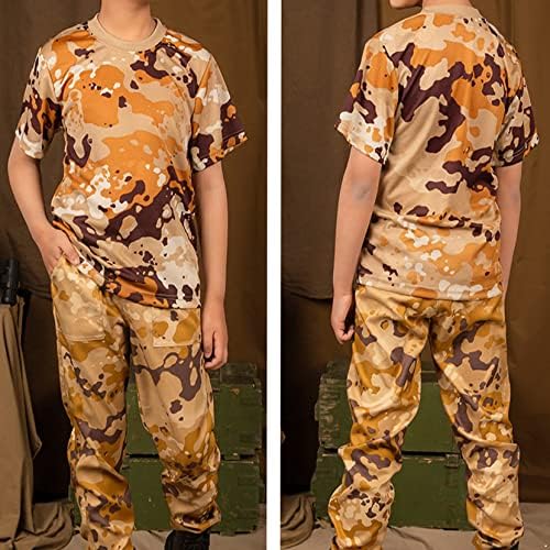 Huimingda garotos meninos esportes t camisetas atléticas rápida seca seca de manga curta Impressão de camuflagem