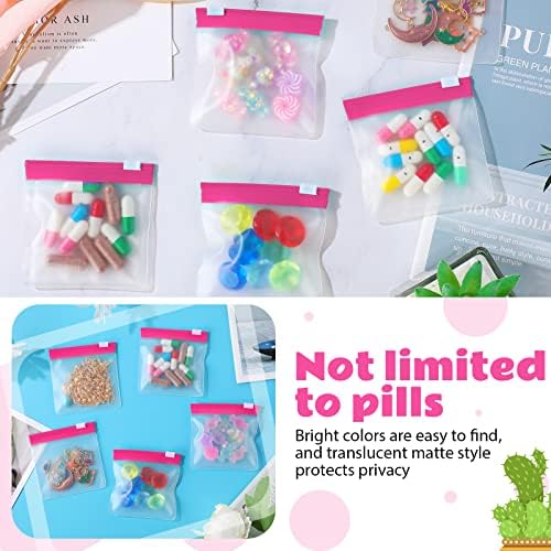 24 peças Bolsa de comprimidos bolsas com zíper para bolsa de comprimidos conjunto reutilizável Organizador
