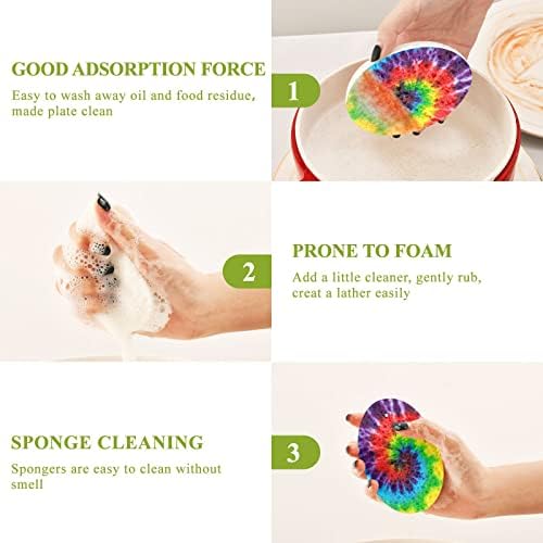 Alaza arco-íris cora corante esponja natural esponjas de cozinha esponja de celulare para pratos