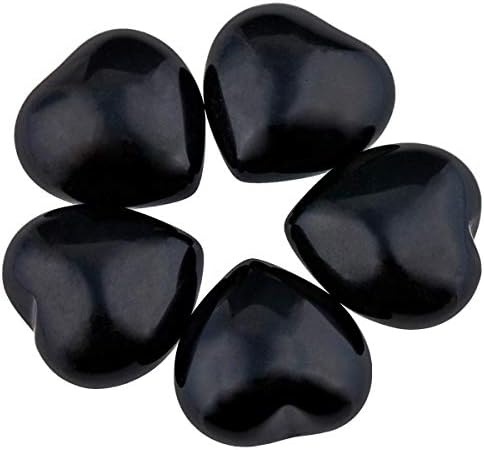 Sharvgun Black Obsidian Heart Stone Meditação litoterapia, decoração de coração de reiki para cura cristais