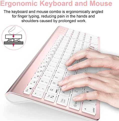 Fedarfox Wireless Teclado e mouse - comutação de sistema duplo Ergonomics compacto teclado slim