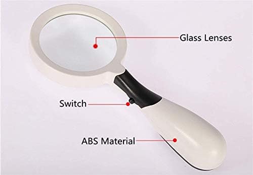 Huangxing - Lente de óculos de lupa de 2x portátil HD O melhor LIMINADO LED ILUMINADO, adequado para