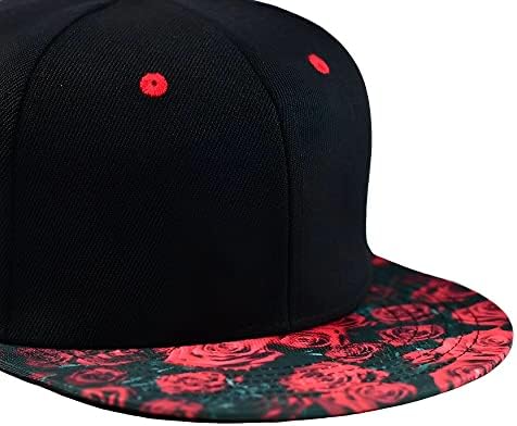 Quanhaigou Classic Snapback Hat Hip Hop Flat Bill Visor Cap - Chapéus de beisebol ajustáveis