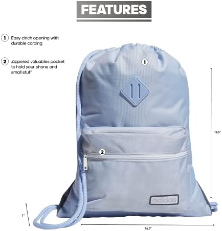Adidas Classic 3s Sackpack, Blue Dawn/Stone Wash Branco, tamanho único