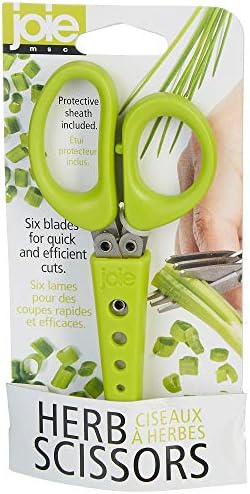 Joie 6 Blade Herb Scissors com bainha protetora, tamanho, prata