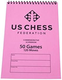 Federação de xadrez dos EUA comemorativo Spiral Chess Scorebook - Pink - 120 Moves/Game