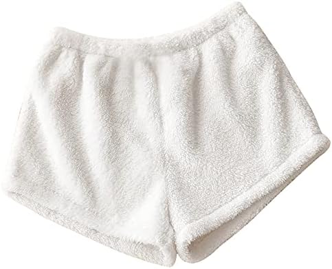 Miashui shorts de ciclismo Mulheres de pijamas acolchoadas de veludo calças de lazer casual shorts sólidos