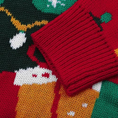 Camisolas de Natal para Mulheres Crewes de Natal Crew Neck Padrocatométrico Sweaters de manga comprida