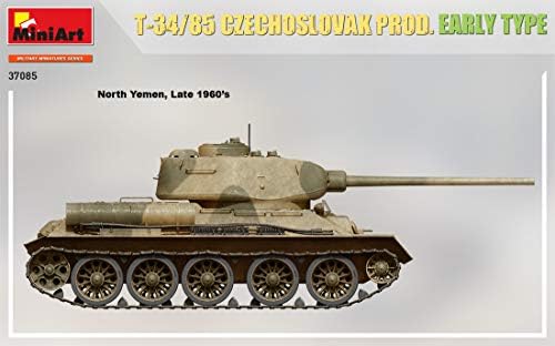 Miniart 37085-1/35 T-34/85 сCHechoslovak Prod. Kit de modelo de escala de tipo inicial
