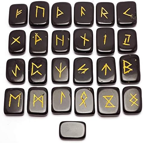 AMETHYST RUNES CRISTAL Rune Stones Definir o Élder Futhark Viking Gemstone Reiki Healing Golden