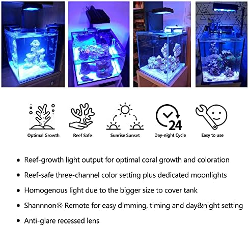 Popbloom S16 Salgwater Led Aquarium Light Light Mini Nano Fish Tank Iluminação