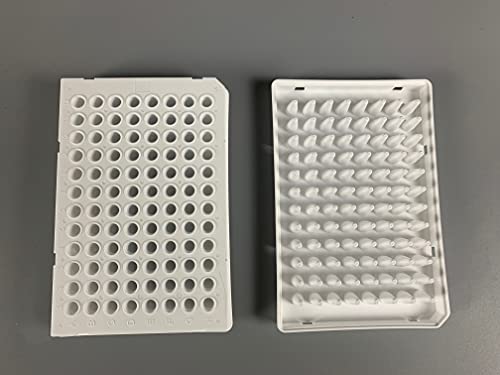 0,1 ml de plástico de plástico de laboratório 96 poço PCR PCR, meio esquilimado, branco, baixo perfil,