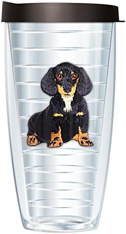 Tumblers de assinatura emblema de cachorro Dachshund Dog em Clear 22 onça caneca de tumbler
