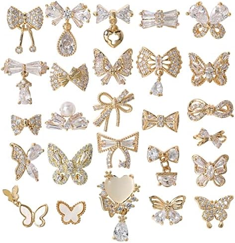 Diamantes deDong para unhas 2 peças unhas arte ornamento de borboleta unhas flashs zircon strass rroil decoração