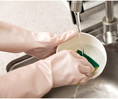 CUREGUARD 3 Pares Luvas de limpeza de lavagem de louça de PVC luvas de cozinha reutilizáveis ​​com revestimento