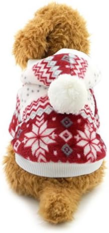 Ranphy pequeno cão com capuz com capuz de neve floco de neve casaco de cachorro lã de capuz revestida