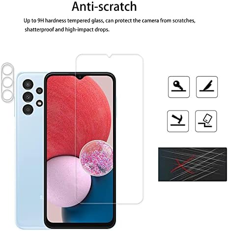HKKAIS [2+2 pacote] Protetor de tela de vidro compatível para Samsung Galaxy A13 5G Protetor de